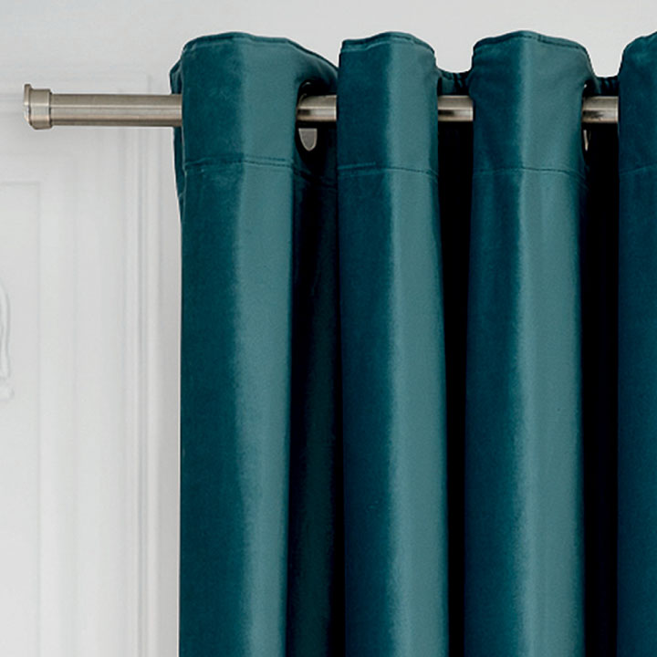 Velvet Ready-To-Hang Easy Pleat Curtains Royale Teal